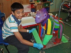 Ashad makes plaster cast for gorilla.jpg